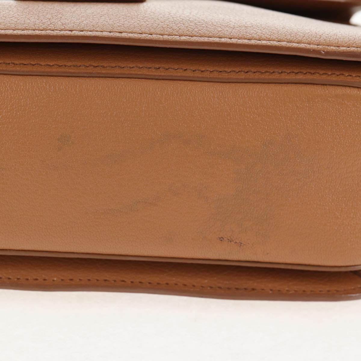 Miu Miu Hand Bag Leather 2way Brown Gold Auth 135322V