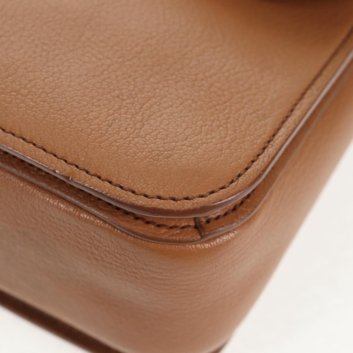 Miu Miu Hand Bag Leather 2way Brown Gold Auth 135322V