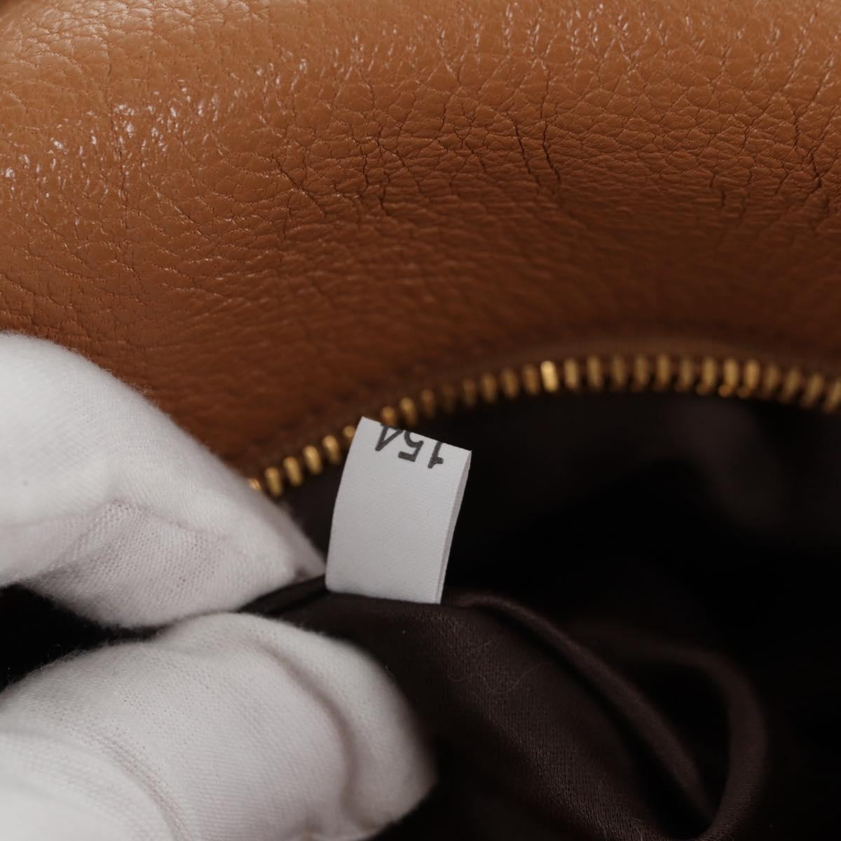 Miu Miu Hand Bag Leather 2way Brown Gold Auth 135322V