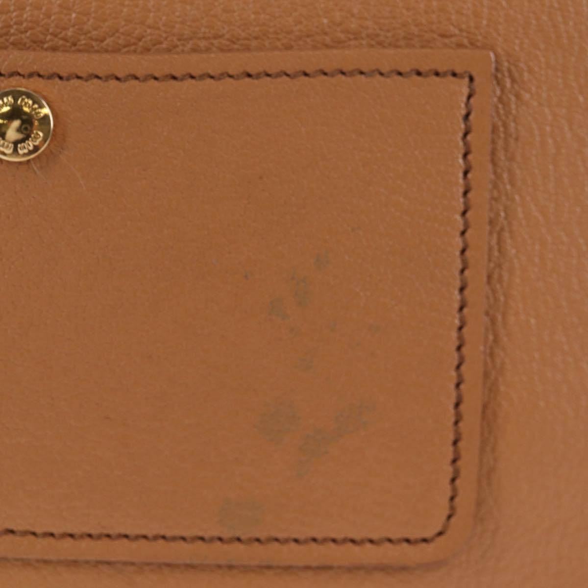 Miu Miu Hand Bag Leather 2way Brown Gold Auth 135322V