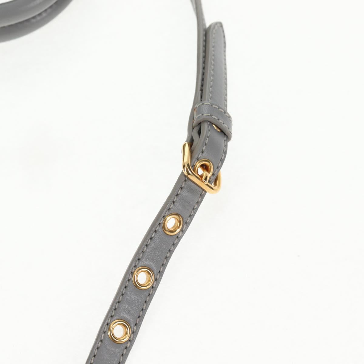 Miu Miu Hand Bag Leather 2way Gray Gold Auth 135324V