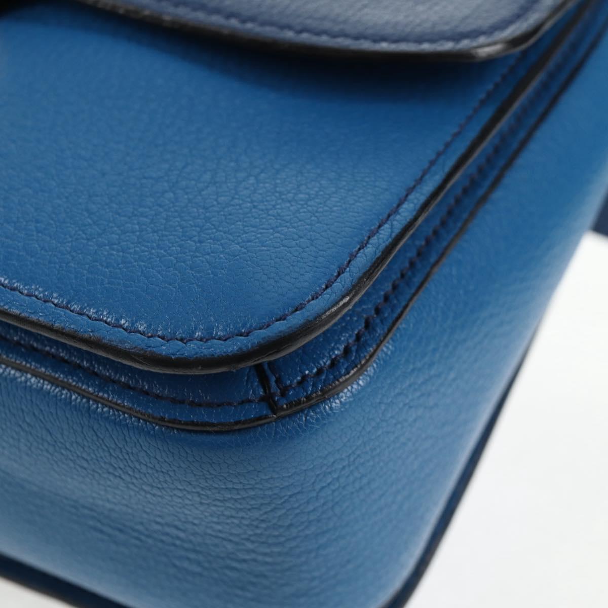 Miu Miu Hand Bag Leather 2way Blue Gold Auth 135331V