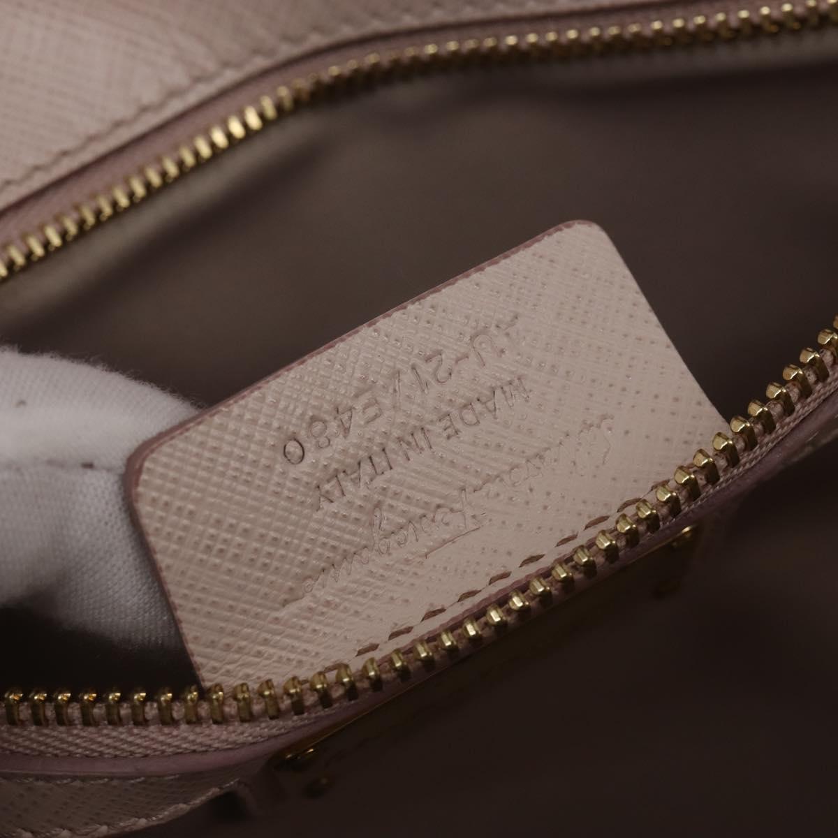 Salvatore Ferragamo Chain Shoulder Bag Leather Pink Gold Auth 135336