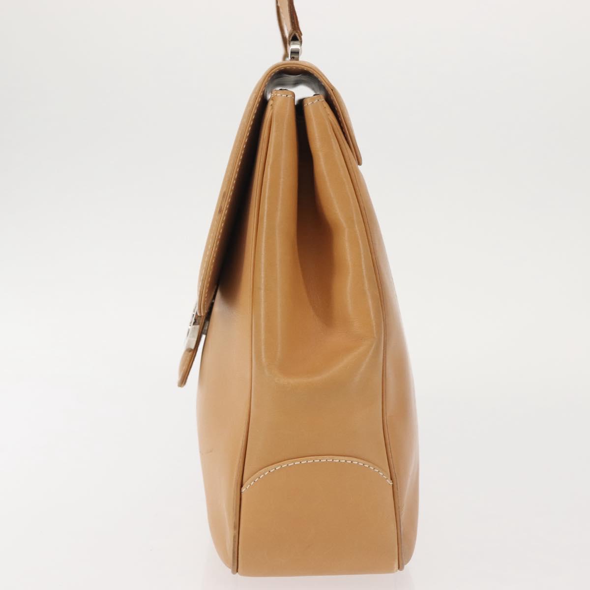 Salvatore Ferragamo Gancini Shoulder Bag Leather Brown Silver Auth 135337