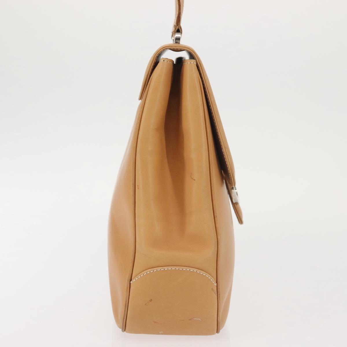 Salvatore Ferragamo Gancini Shoulder Bag Leather Brown Silver Auth 135337