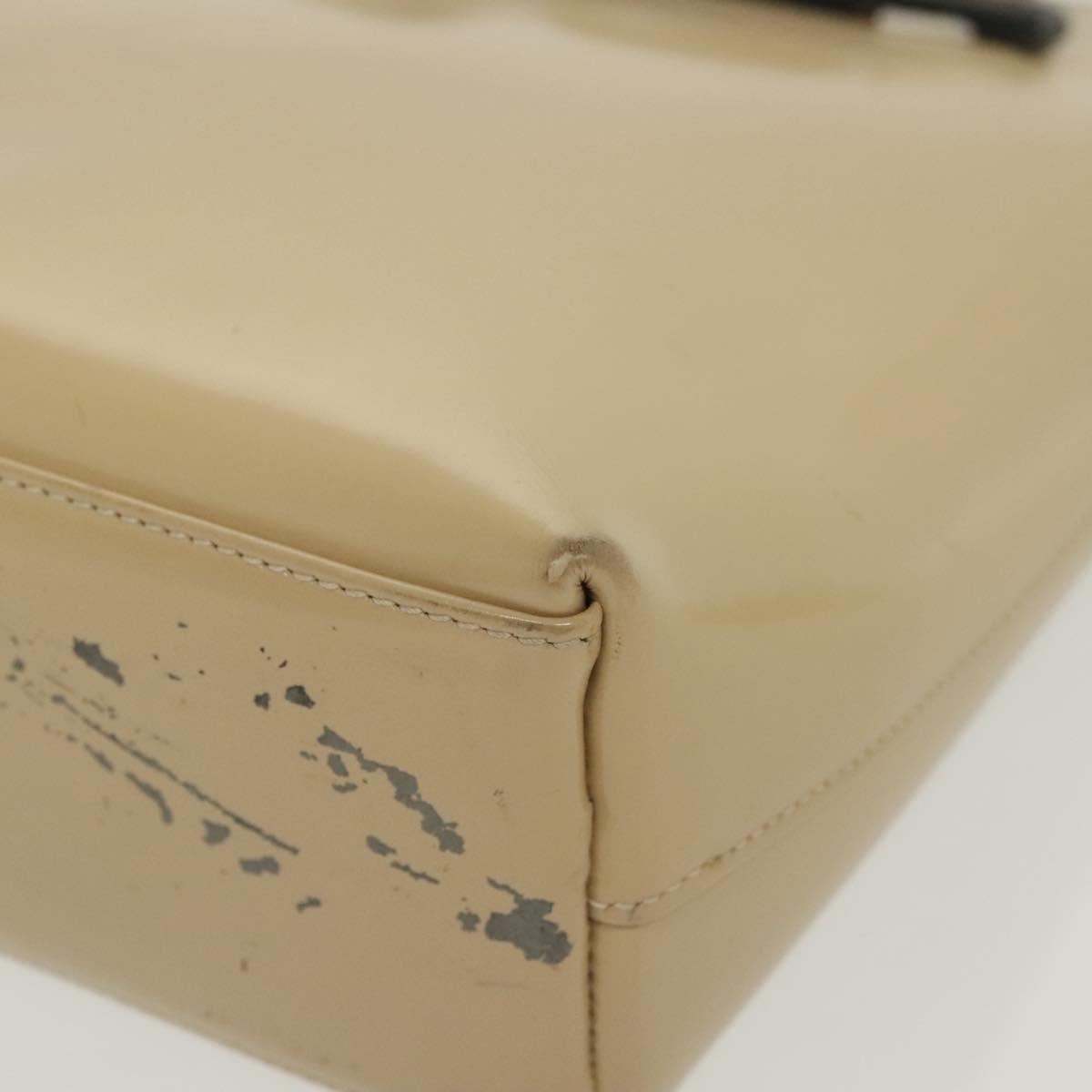 GUCCI Hand Bag Patent leather Beige 000 2058 0558 0 Auth 135372