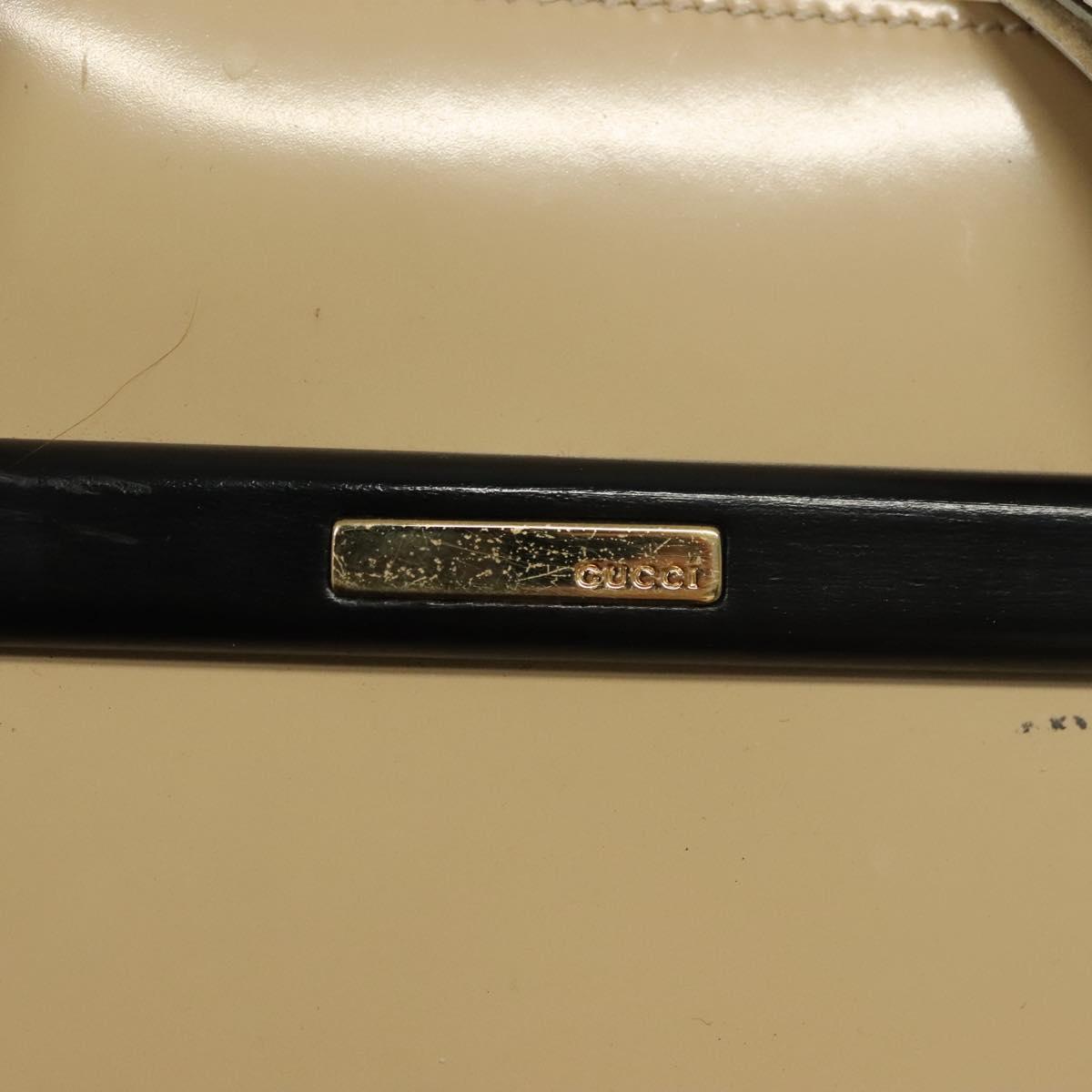 GUCCI Hand Bag Patent leather Beige 000 2058 0558 0 Auth 135372