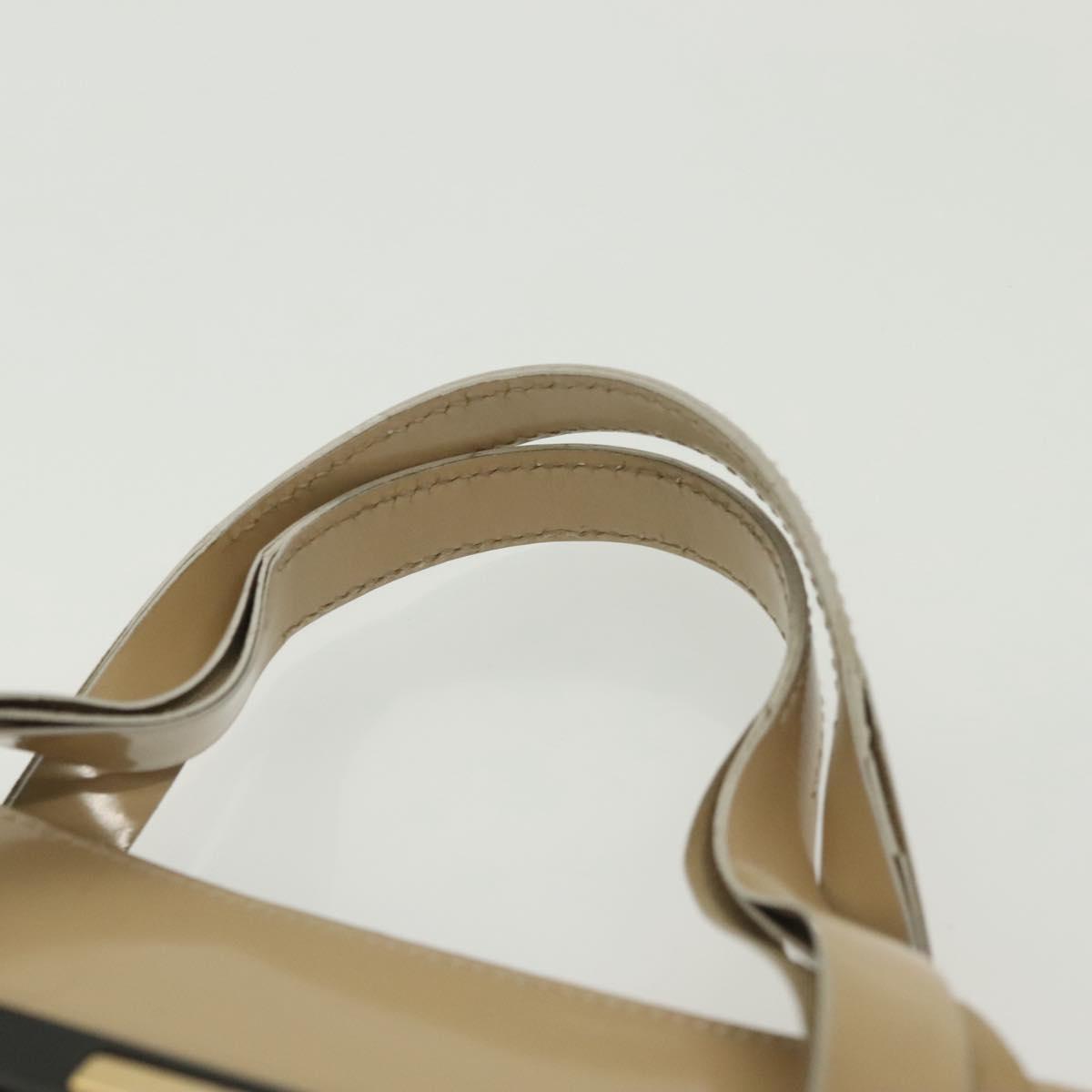 GUCCI Hand Bag Patent leather Beige 000 2058 0558 0 Auth 135372