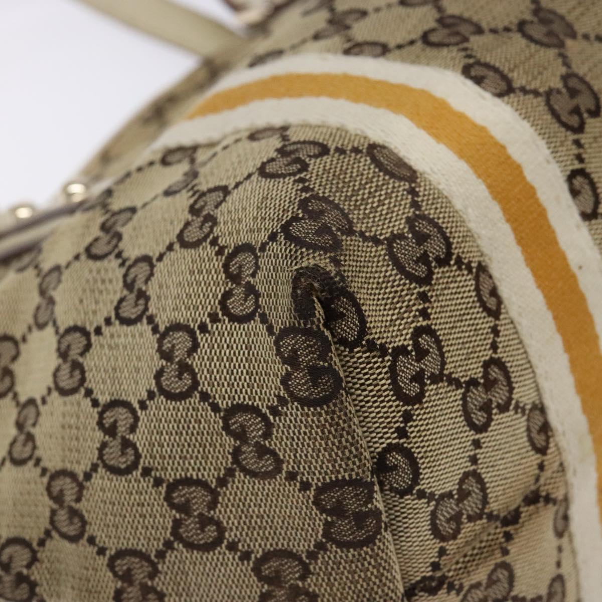 GUCCI GG Canvas Sherry Line Tote Bag Beige Gold 137396 Auth 135378