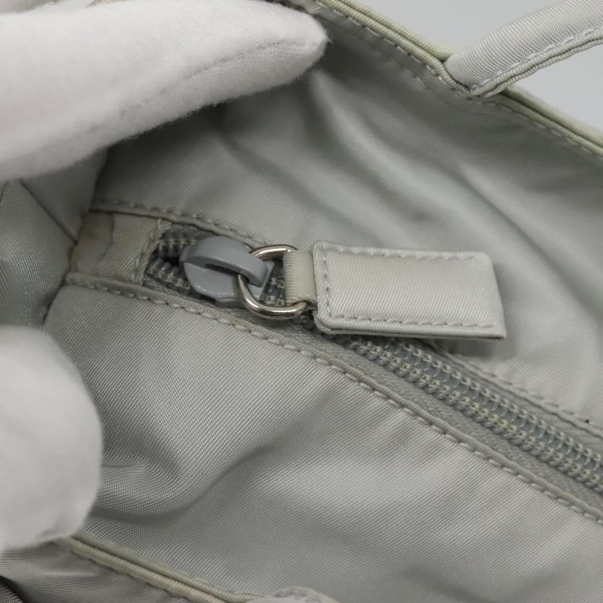 PRADA Tote Bag Nylon Gray Silver Auth 135382