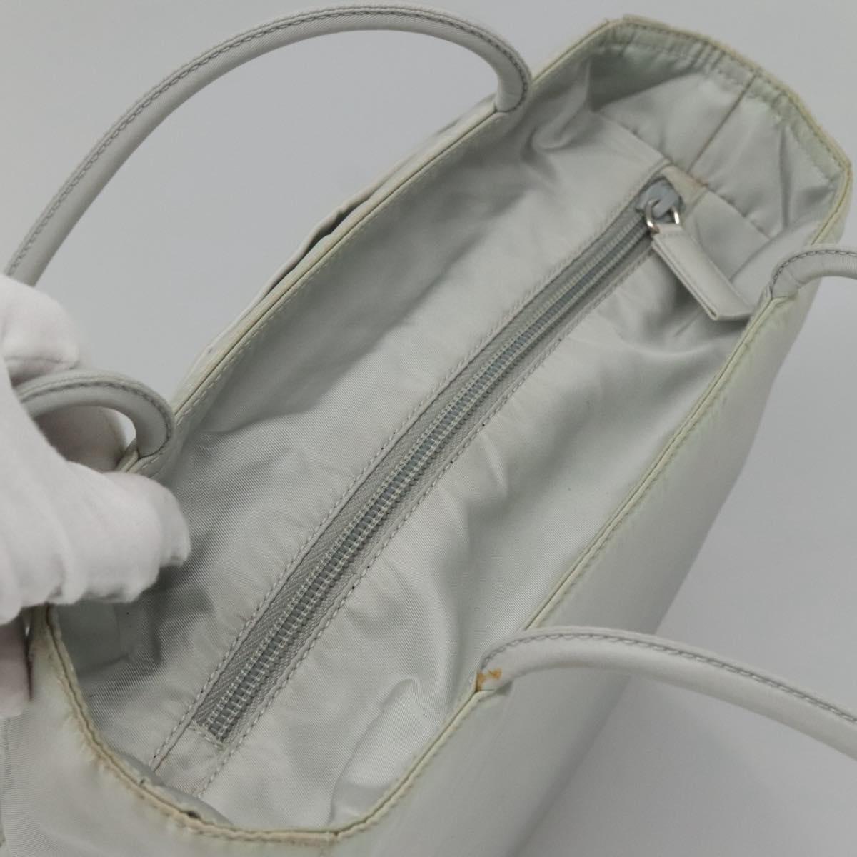 PRADA Tote Bag Nylon Gray Silver Auth 135382