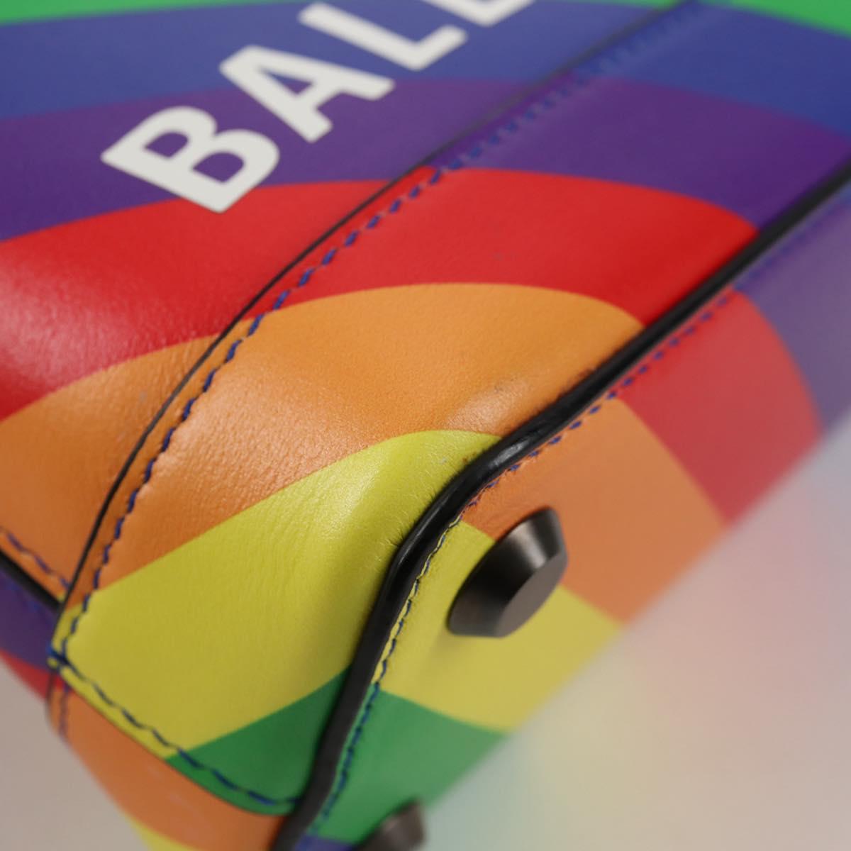 BALENCIAGA Ville Hand Bag Leather 2way Multicolor 550646 Auth 135406M