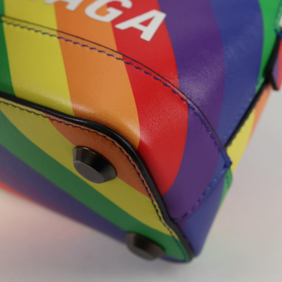 BALENCIAGA Ville Hand Bag Leather 2way Multicolor 550646 Auth 135406M