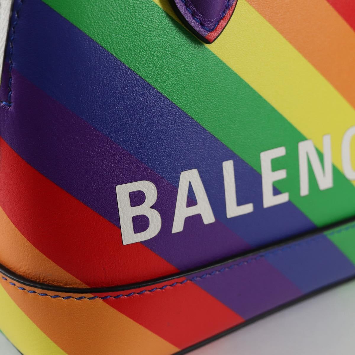 BALENCIAGA Ville Hand Bag Leather 2way Multicolor 550646 Auth 135406M