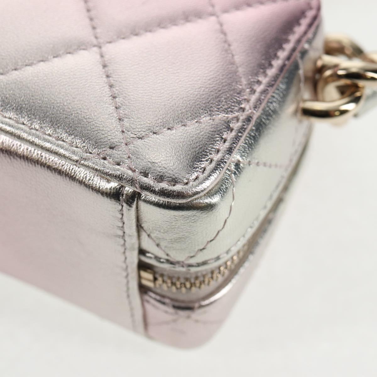 CHANEL Matelasse Chain Shoulder Bag Lamb Skin Pink Gold CC Auth 135407M