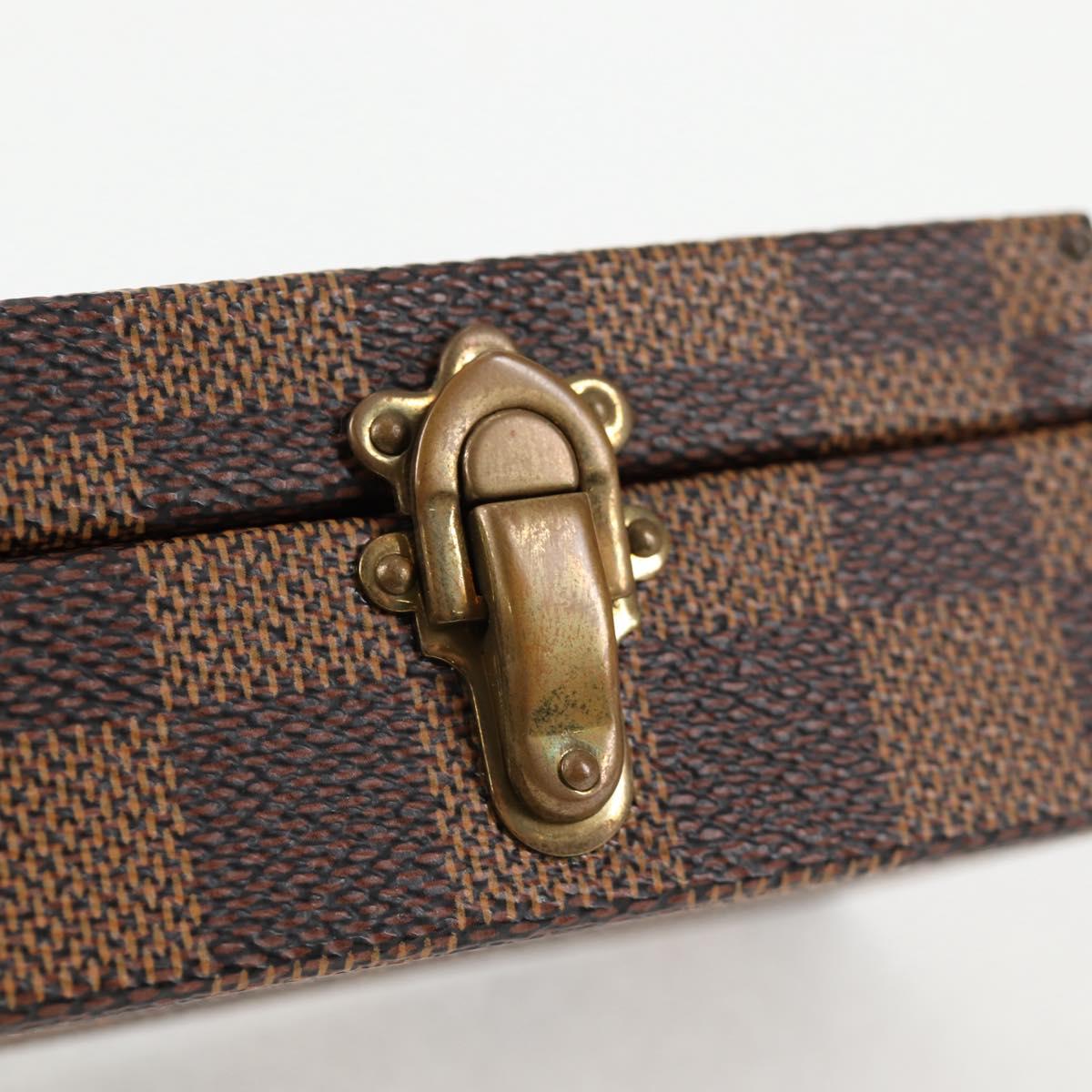 LOUIS VUITTON Damier Ebene Watch case Accessory Case LV Auth 135442V