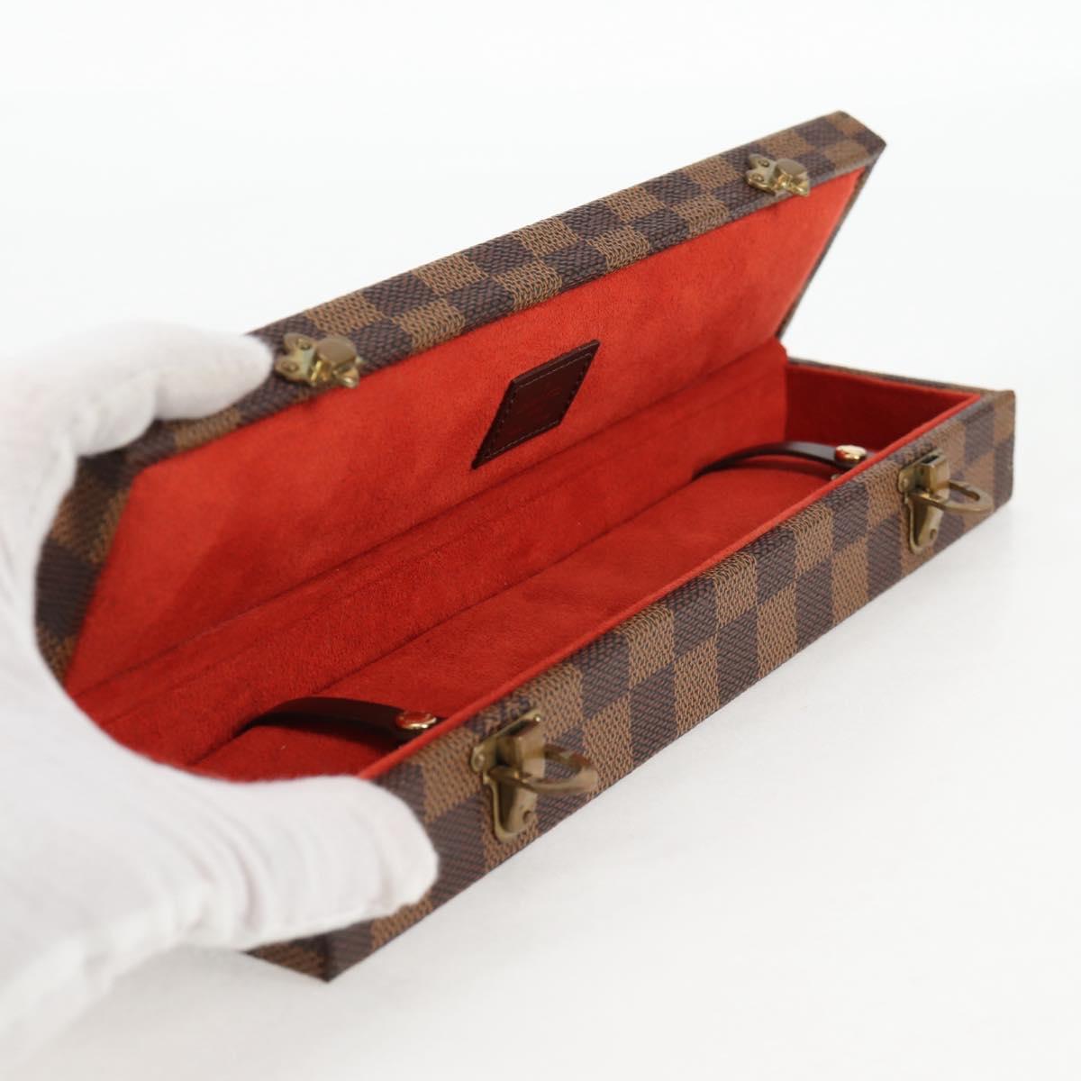 LOUIS VUITTON Damier Ebene Watch case Accessory Case LV Auth 135442V