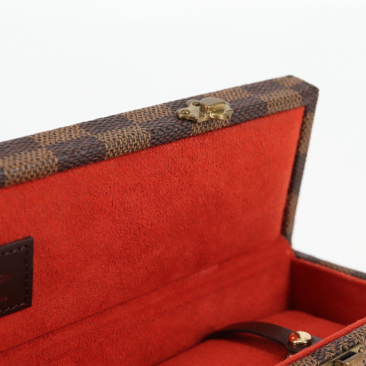 LOUIS VUITTON Damier Ebene Watch case Accessory Case LV Auth 135442V