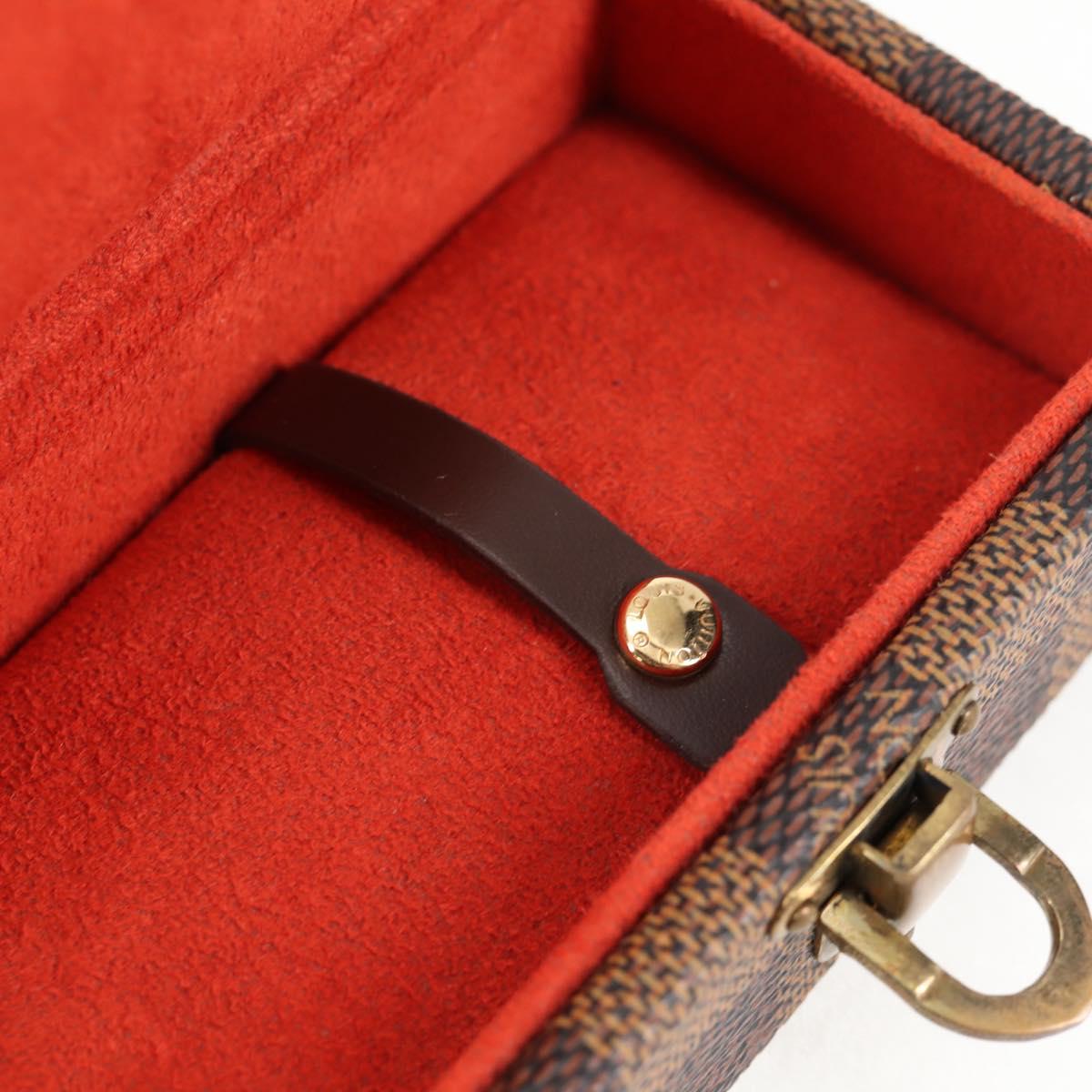 LOUIS VUITTON Damier Ebene Watch case Accessory Case LV Auth 135442V