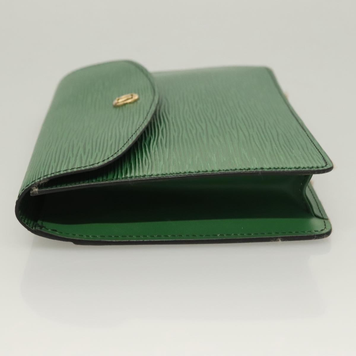 LOUIS VUITTON Epi Montaigne 23 Clutch Bag Green M52664 LV Auth 135445