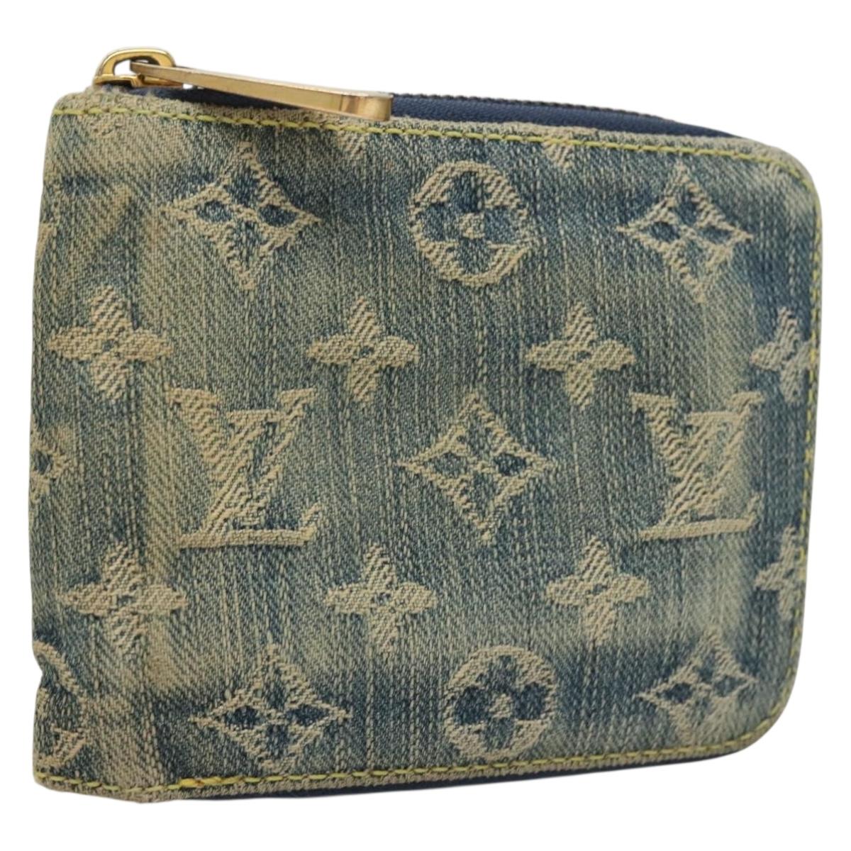 LOUIS VUITTON Monogram Denim Mini Zippy Wallet Wallet Blue M95342 LV Auth 135447