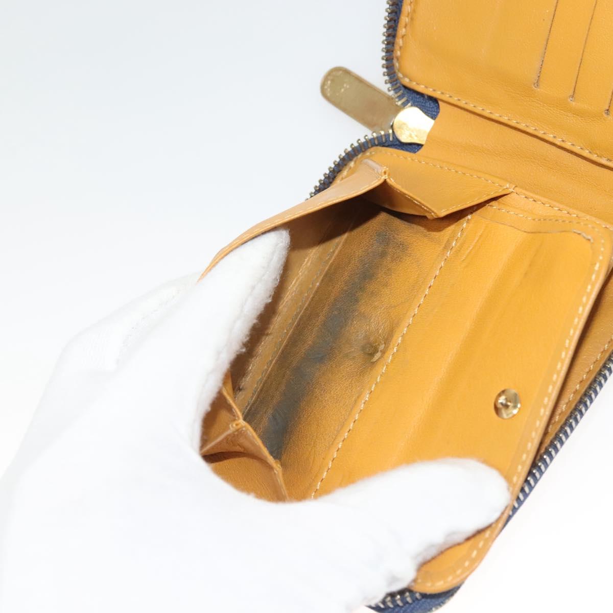 LOUIS VUITTON Monogram Denim Mini Zippy Wallet Wallet Blue M95342 LV Auth 135447