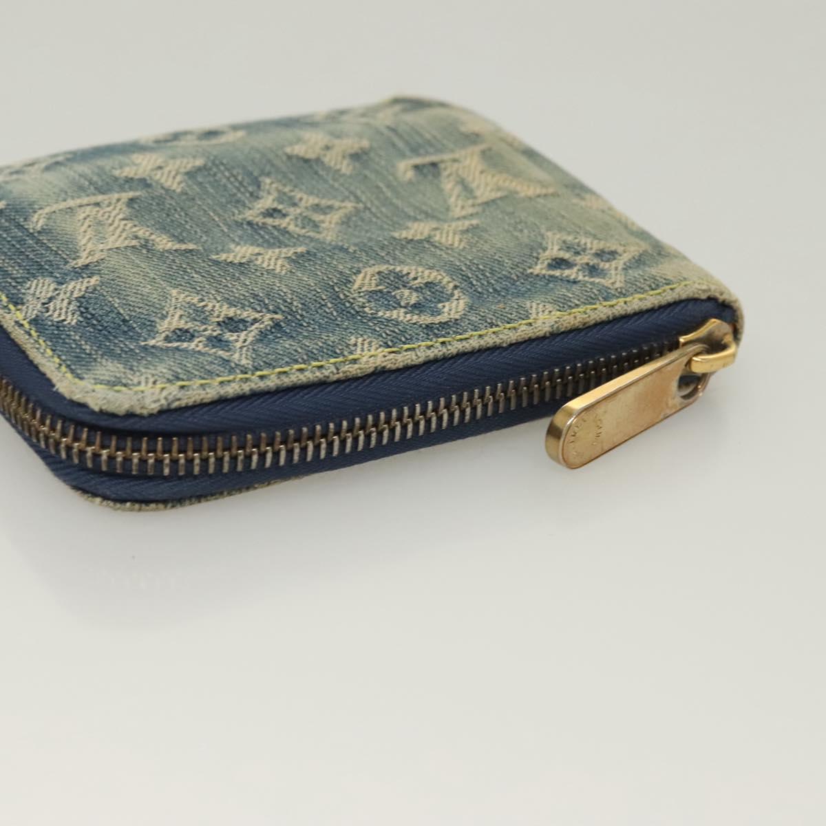 LOUIS VUITTON Monogram Denim Mini Zippy Wallet Wallet Blue M95342 LV Auth 135447