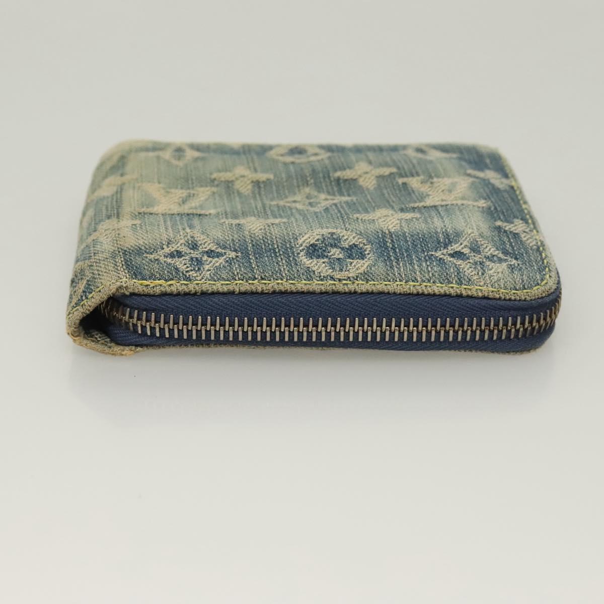 LOUIS VUITTON Monogram Denim Mini Zippy Wallet Wallet Blue M95342 LV Auth 135447