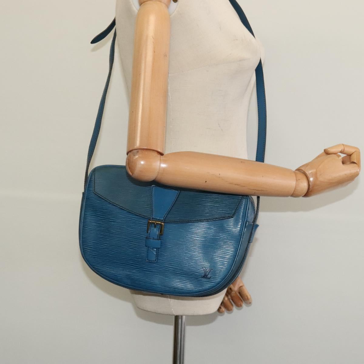 LOUIS VUITTON Epi June Feuille Shoulder Bag Blue M52155 LV Auth 135469