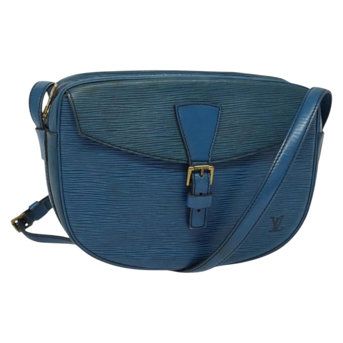 LOUIS VUITTON Epi June Feuille Shoulder Bag Blue M52155 LV Auth 135469