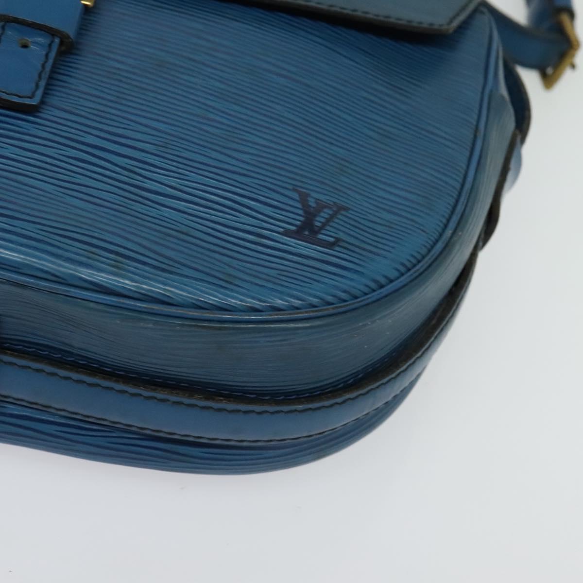 LOUIS VUITTON Epi June Feuille Shoulder Bag Blue M52155 LV Auth 135469
