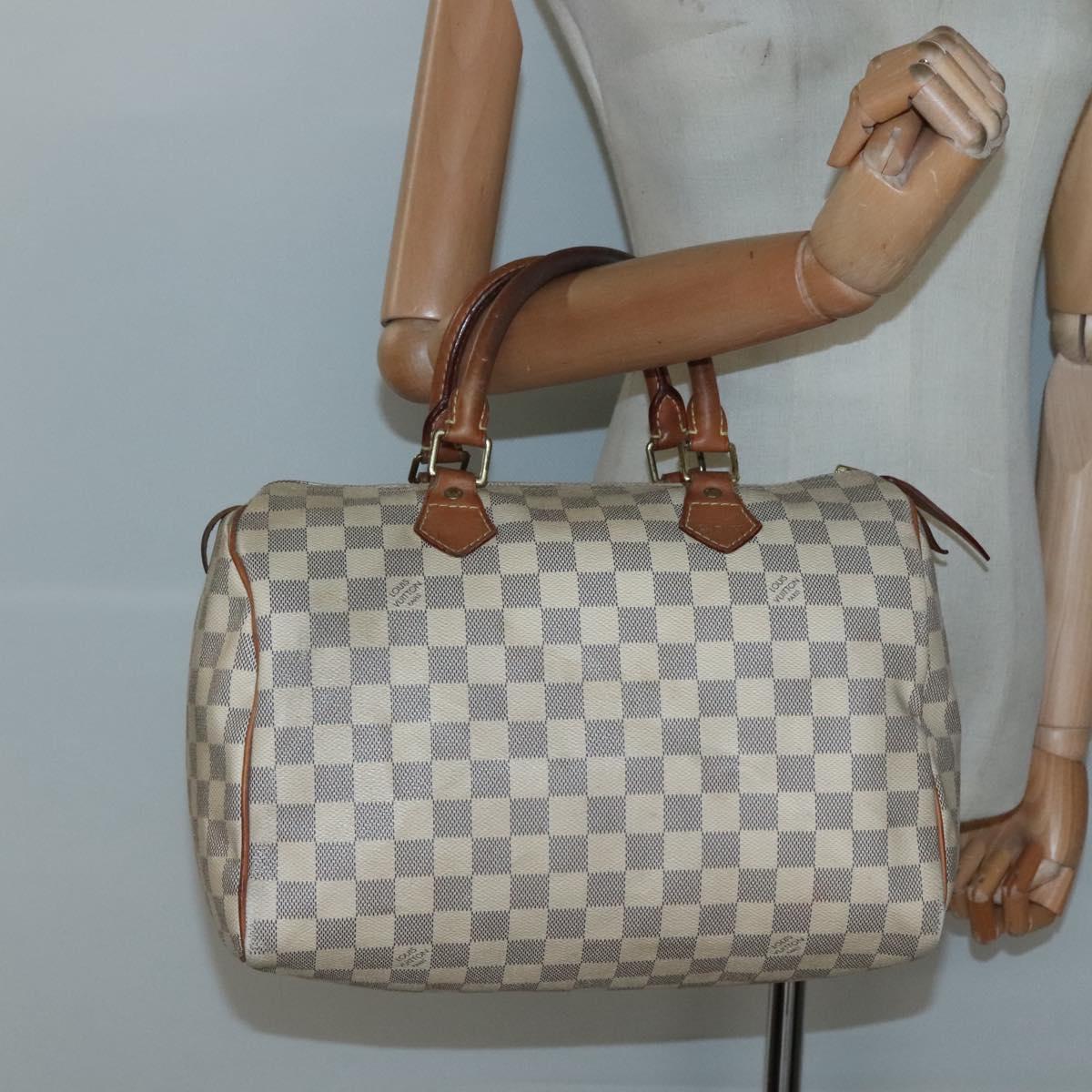 LOUIS VUITTON Damier Azur Speedy 30 Hand Bag N41533 LV Auth 135479