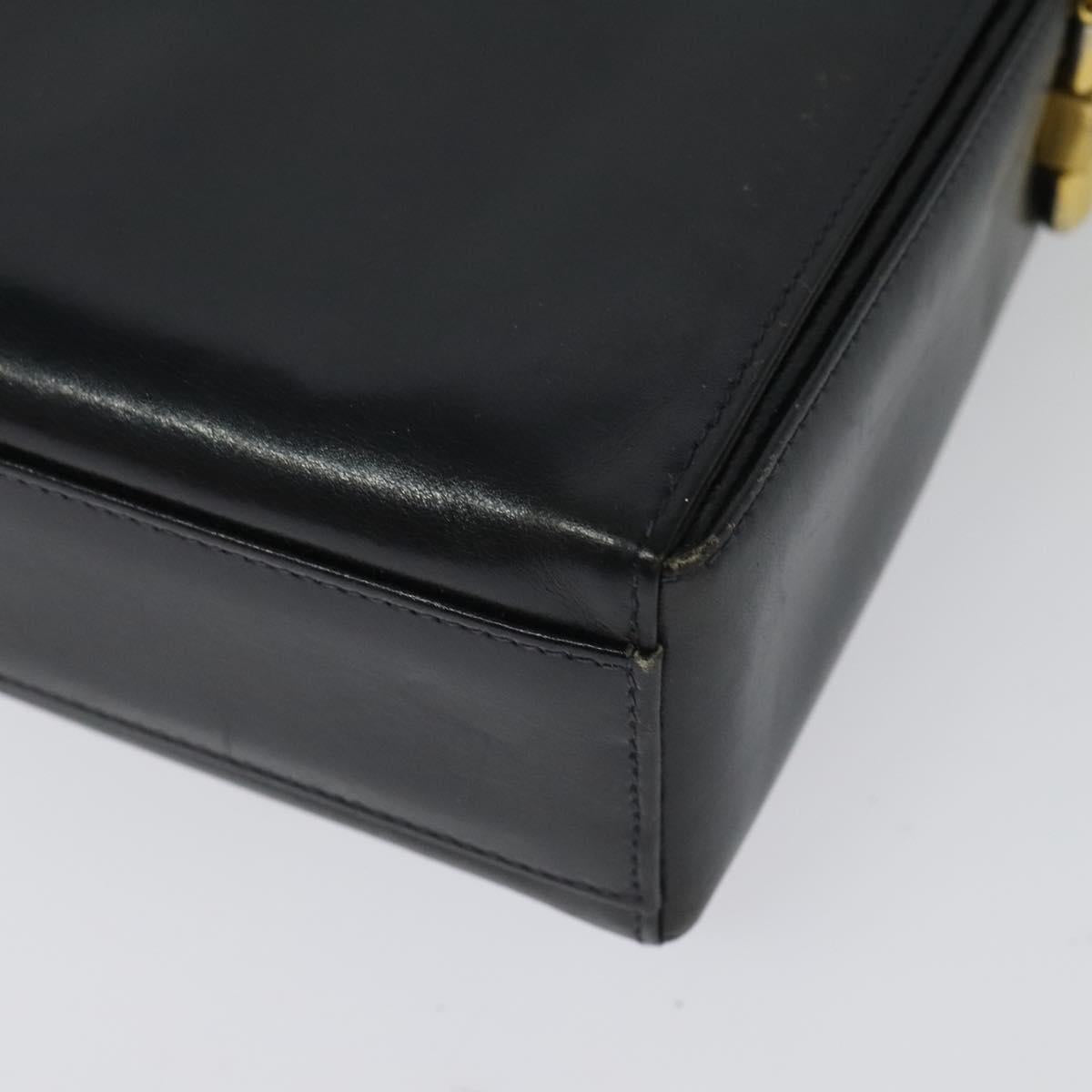 Salvatore Ferragamo Gancini Shoulder Bag Leather Black Gold Auth 135489