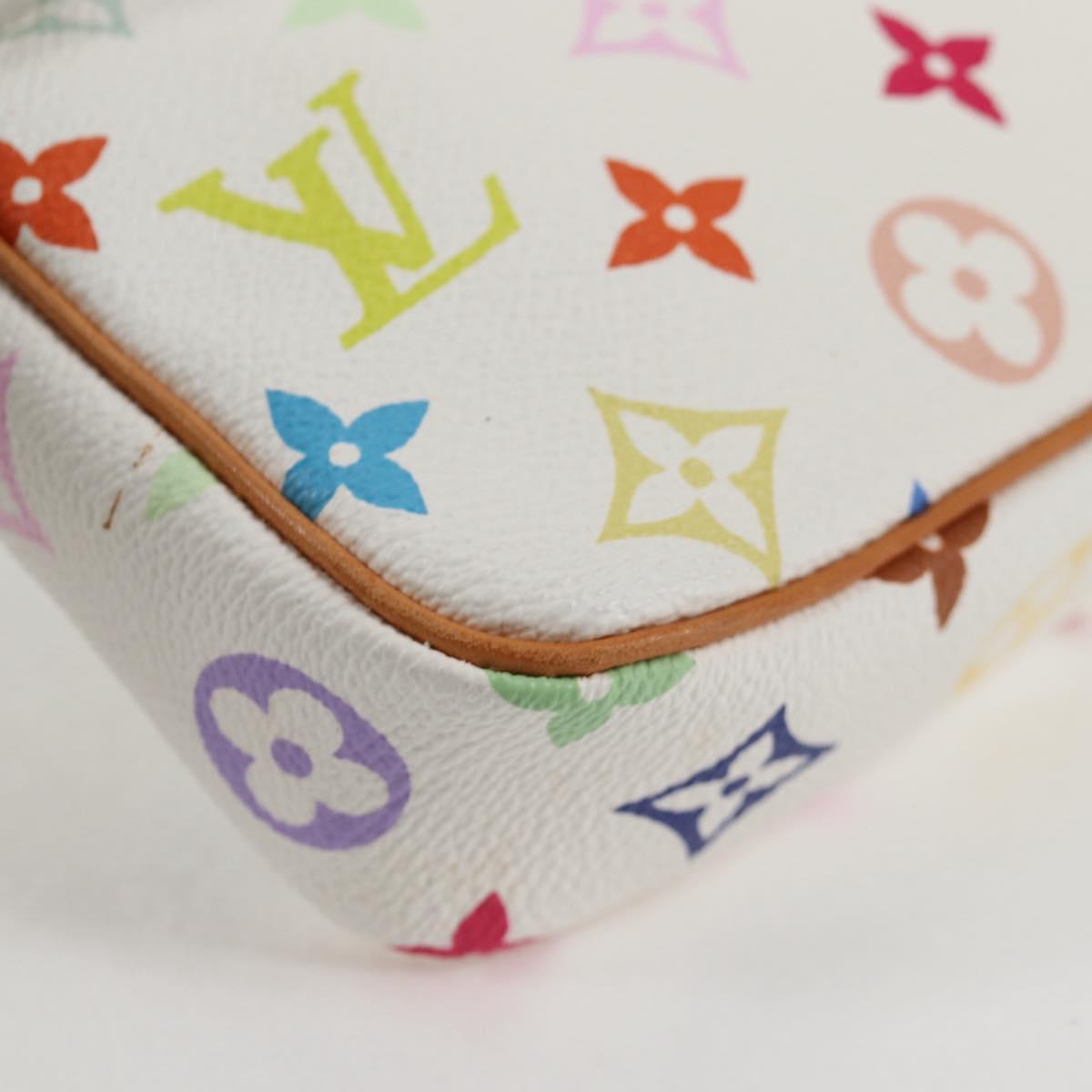 LOUIS VUITTON Monogram Multicolor Pochette Pouch White M92649 LV Auth 135504V