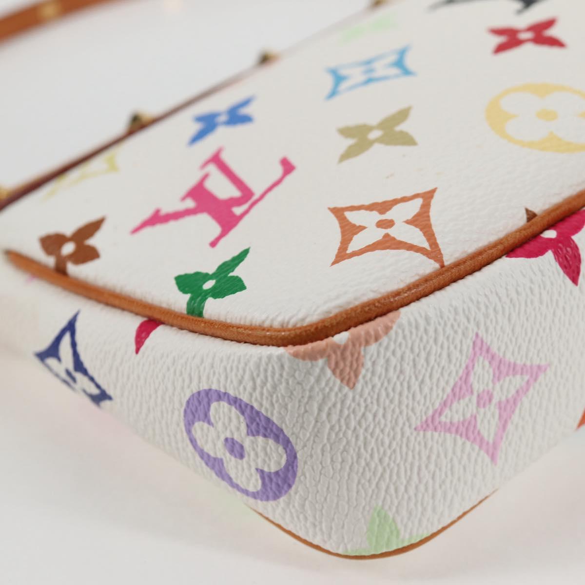 LOUIS VUITTON Monogram Multicolor Pochette Pouch White M92649 LV Auth 135504V
