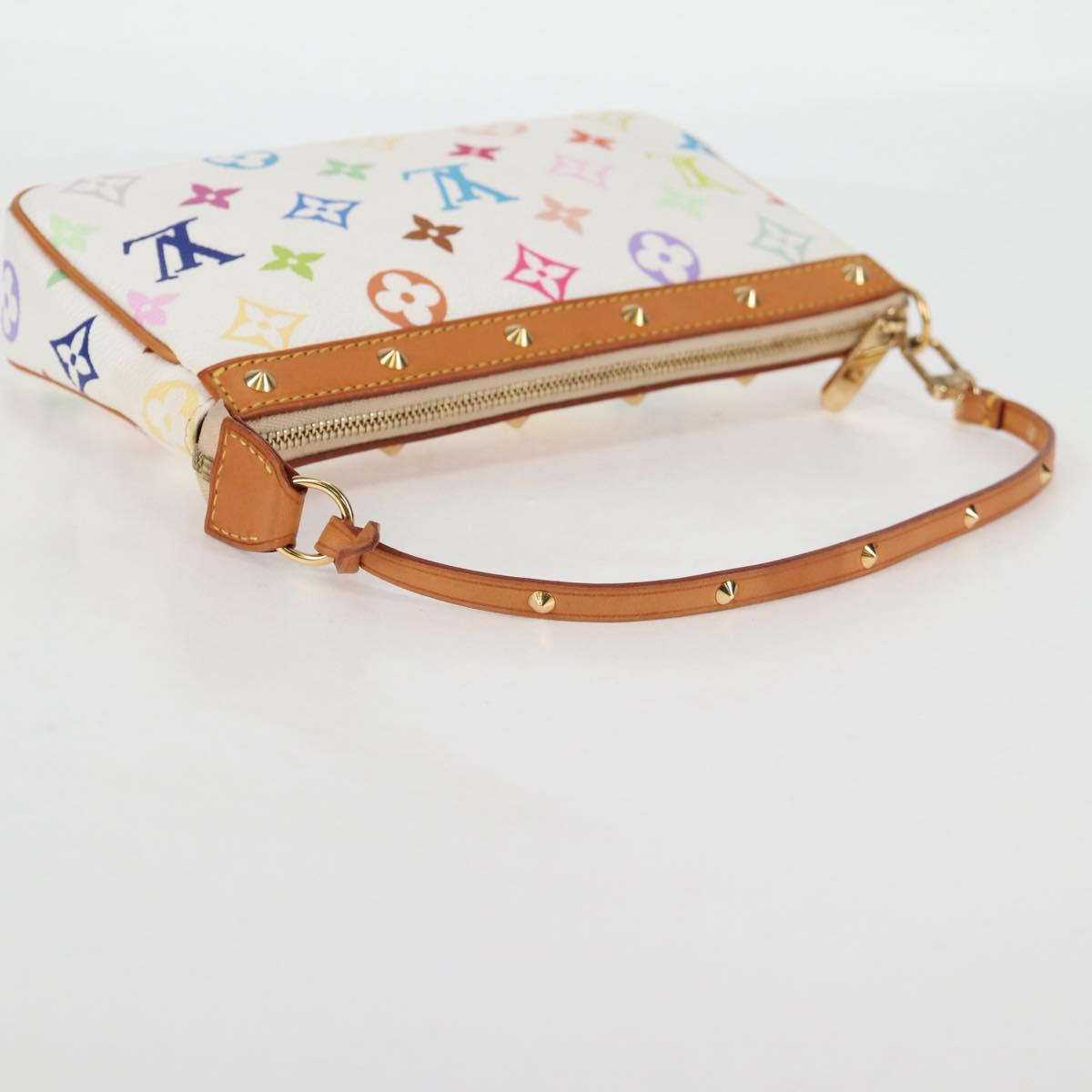 LOUIS VUITTON Monogram Multicolor Pochette Pouch White M92649 LV Auth 135504V
