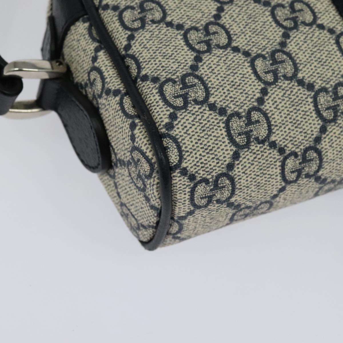 GUCCI GG Supreme Sherry Line Shoulder Bag PVC Navy Red Auth 135549