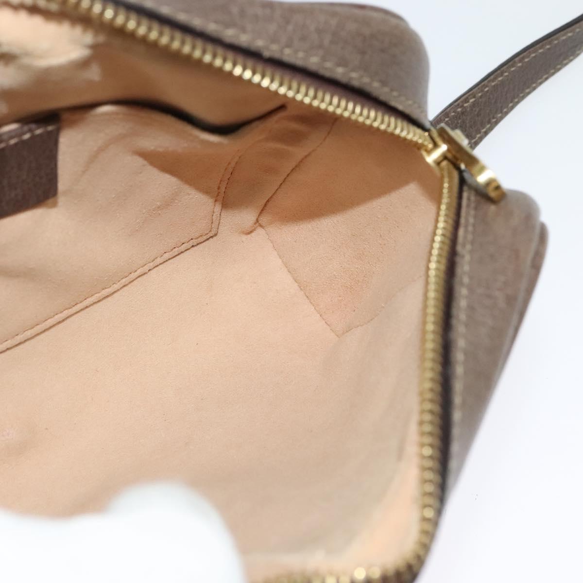 GUCCI GG Supreme Web Sherry Line Shoulder Bag PVC Brown Gold 517350 Auth 135550