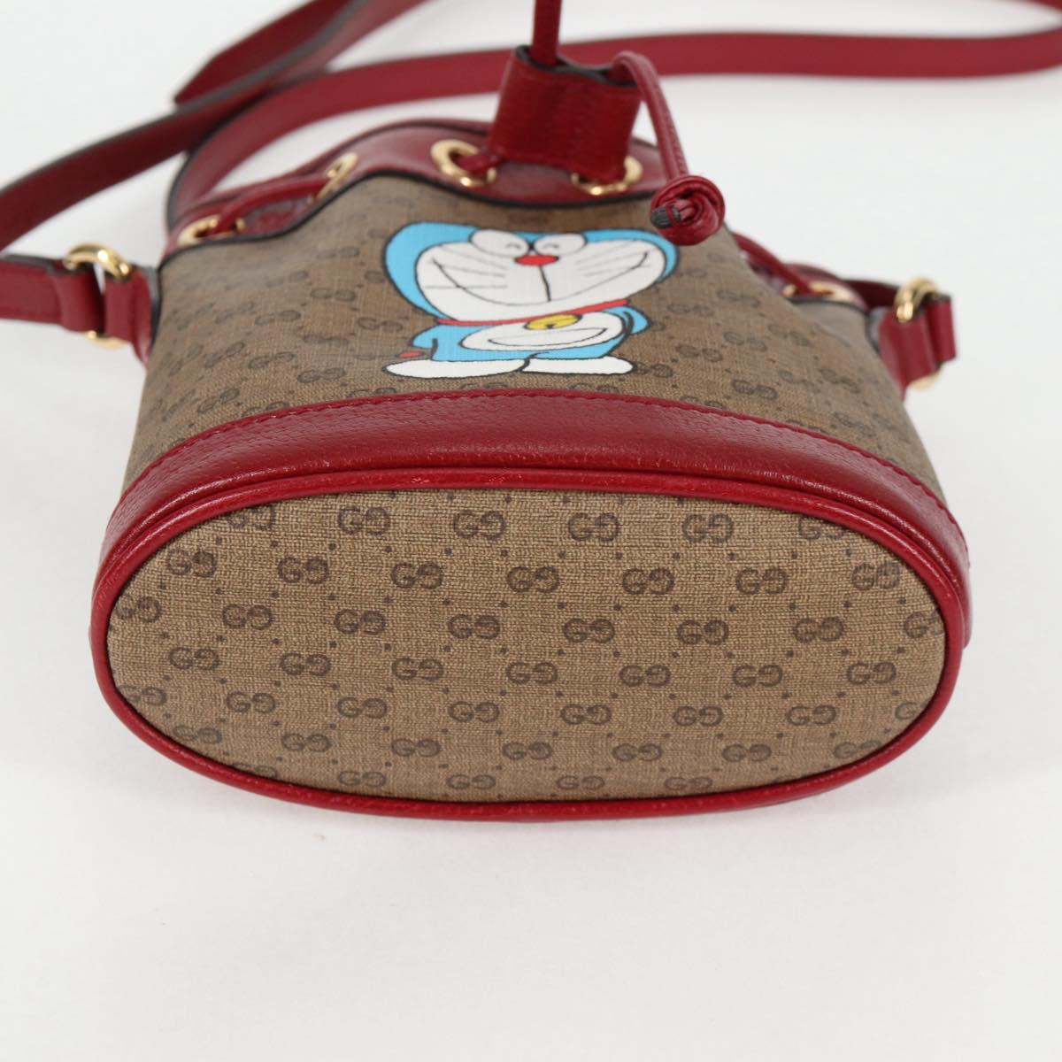 GUCCI Micro GG Supreme Doraemon Collaboration Bag PVC Beige 647801 Auth 135552SAM
