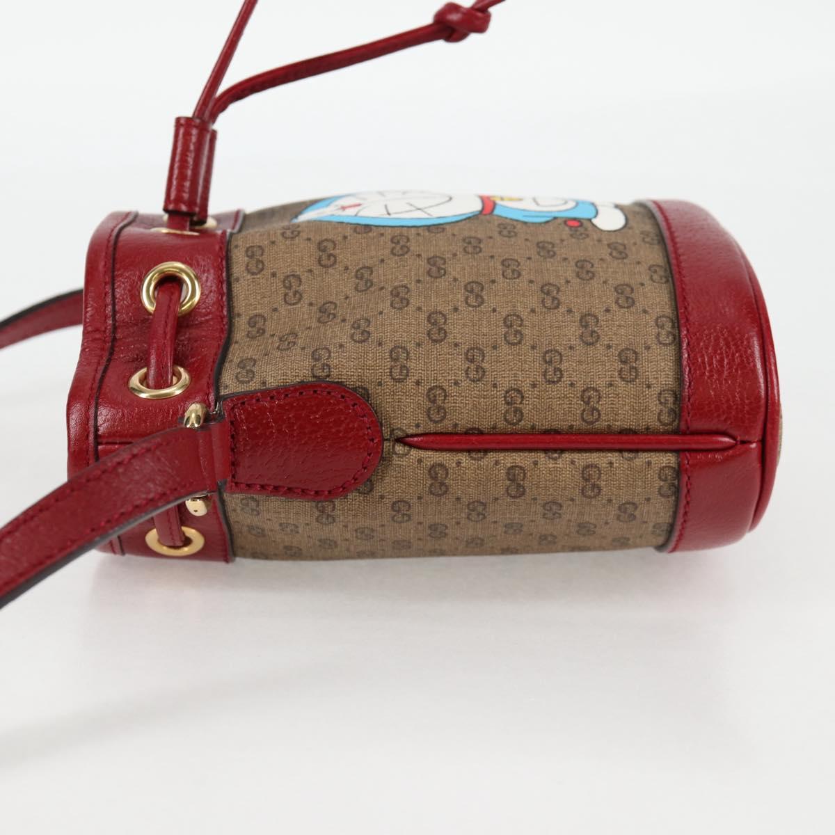GUCCI Micro GG Supreme Doraemon Collaboration Bag PVC Beige 647801 Auth 135552SAM