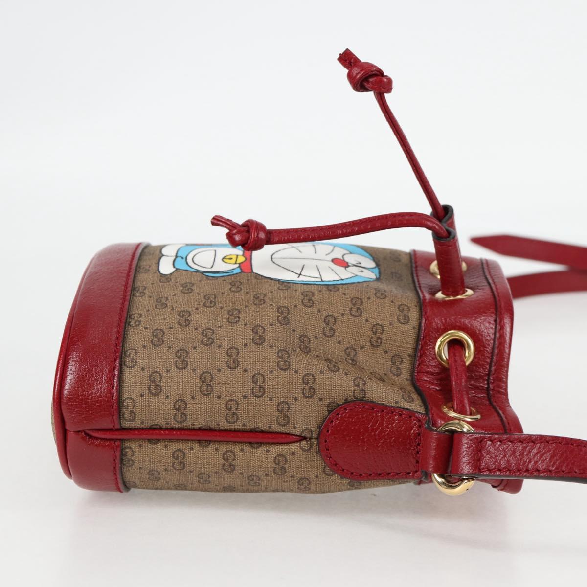 GUCCI Micro GG Supreme Doraemon Collaboration Bag PVC Beige 647801 Auth 135552SAM