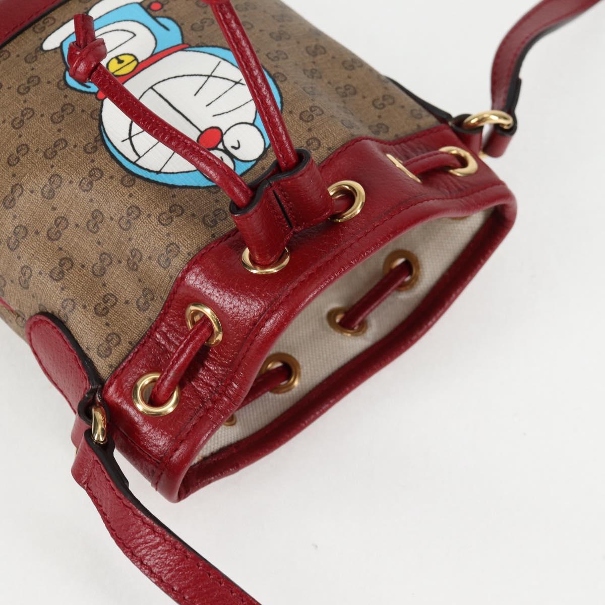 GUCCI Micro GG Supreme Doraemon Collaboration Bag PVC Beige 647801 Auth 135552SAM
