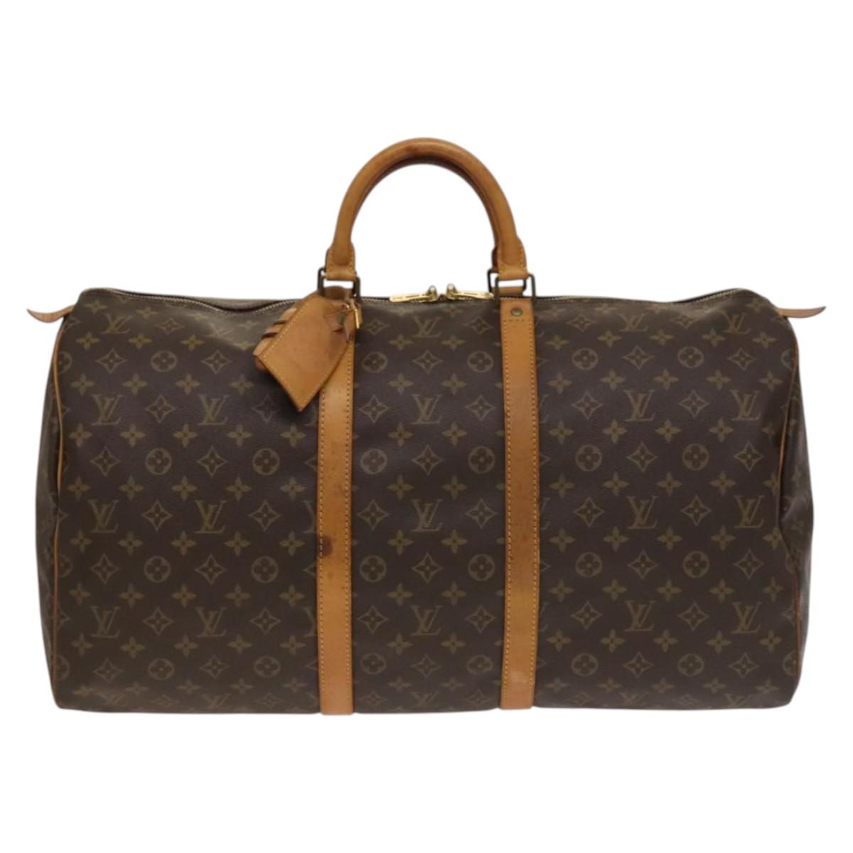 LOUIS VUITTON Monogram Keepall 55 Boston Bag M41424 LV Auth 135575