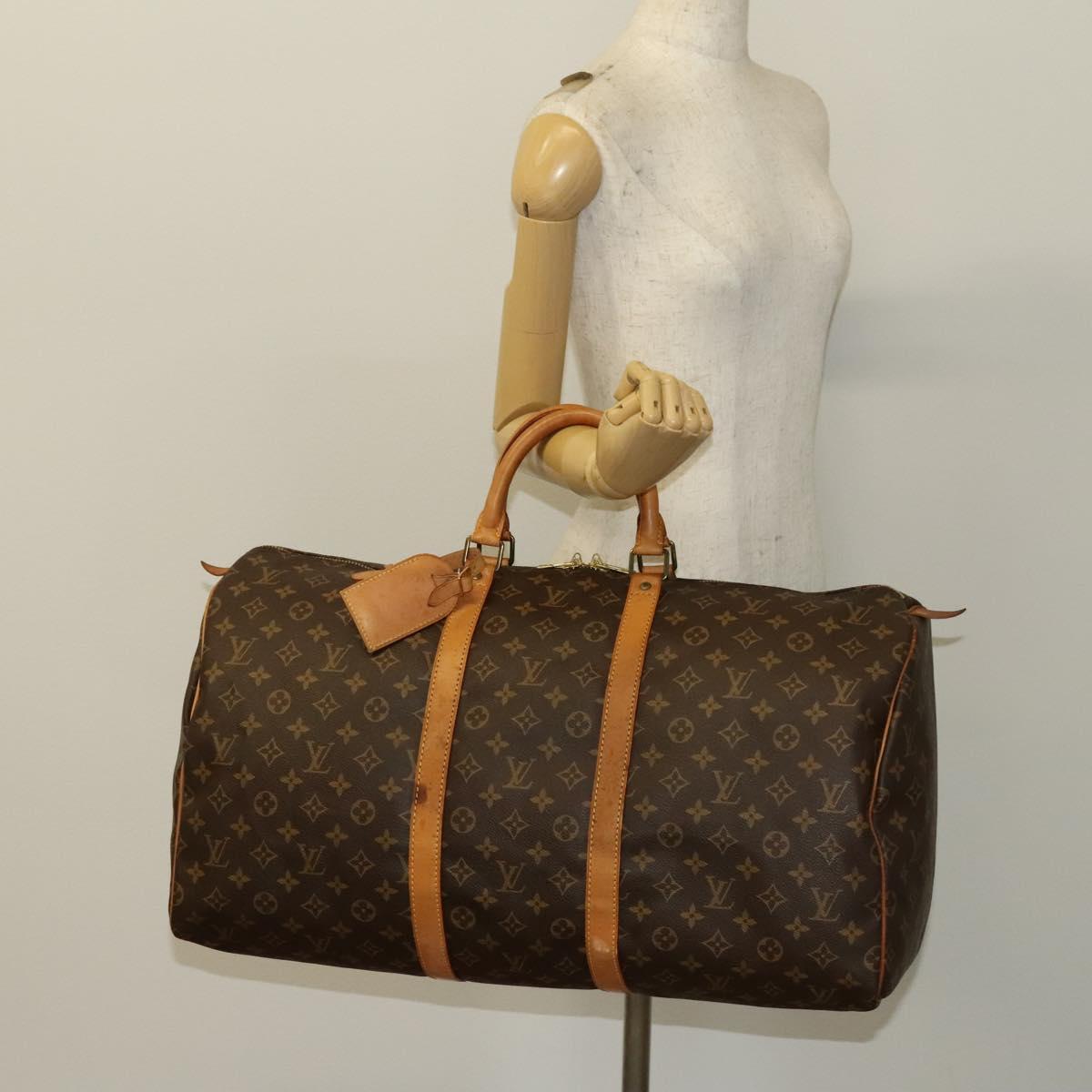 LOUIS VUITTON Monogram Keepall 55 Boston Bag M41424 LV Auth 135575