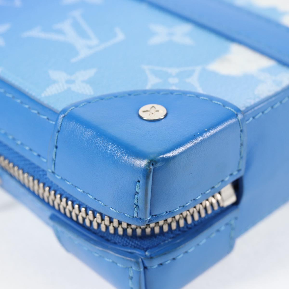 LOUIS VUITTON Monogram Clouds Soft Trunk Wallet Bag Blue M45432 LV Auth 135581SAM