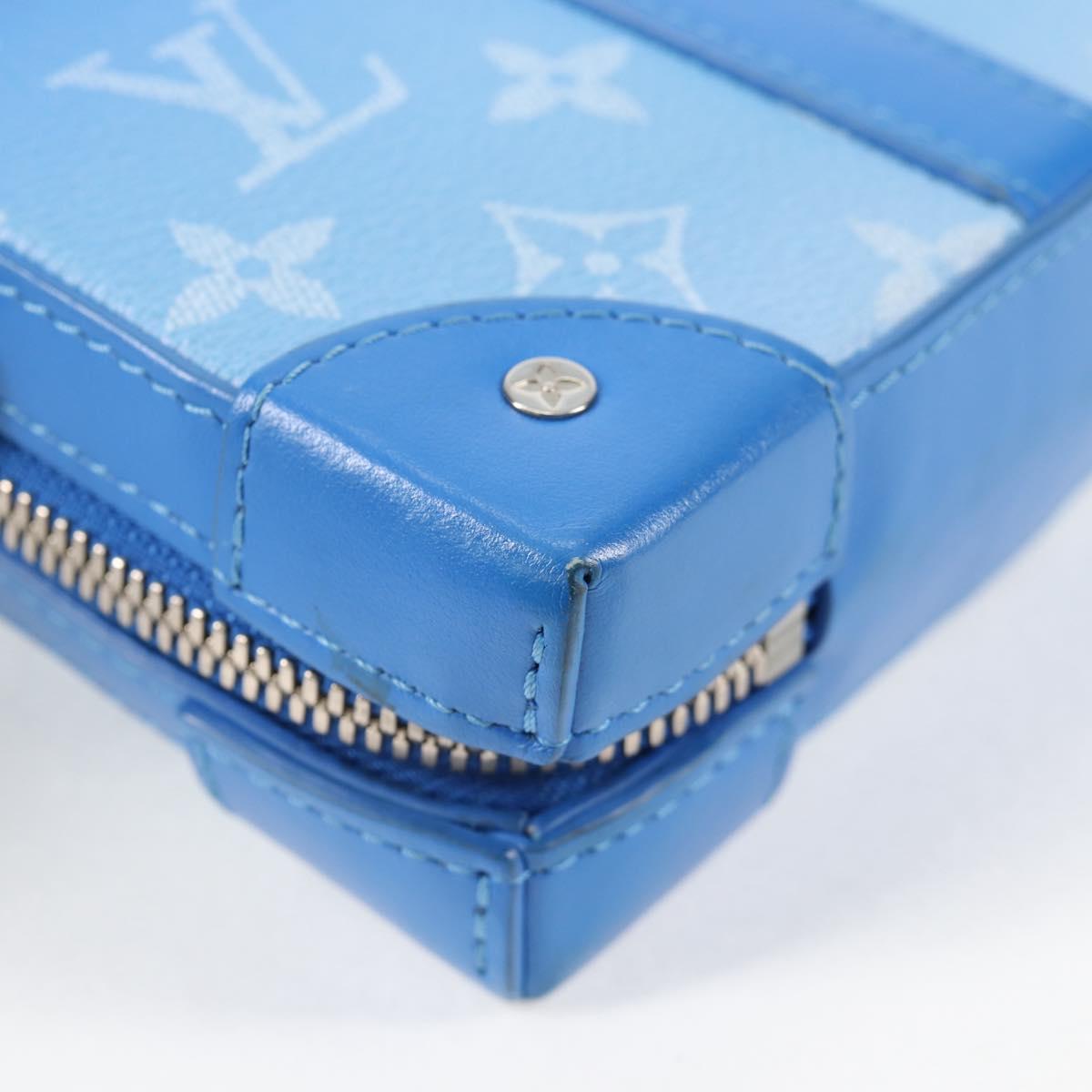LOUIS VUITTON Monogram Clouds Soft Trunk Wallet Bag Blue M45432 LV Auth 135581SAM