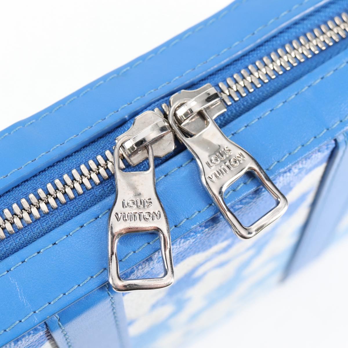 LOUIS VUITTON Monogram Clouds Soft Trunk Wallet Bag Blue M45432 LV Auth 135581SAM