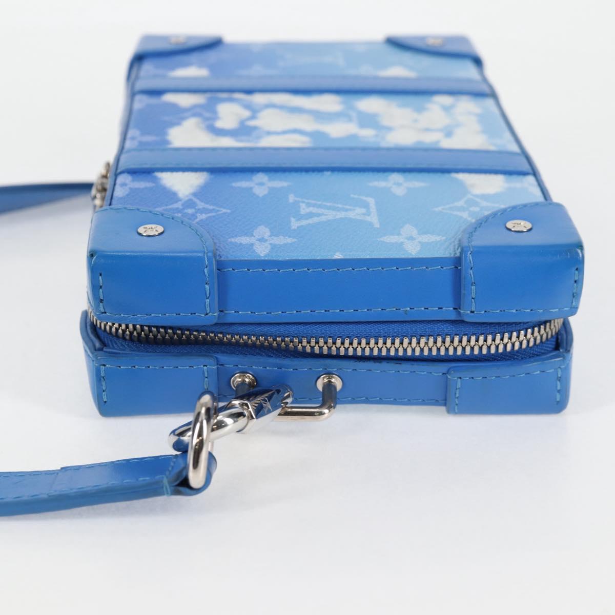 LOUIS VUITTON Monogram Clouds Soft Trunk Wallet Bag Blue M45432 LV Auth 135581A