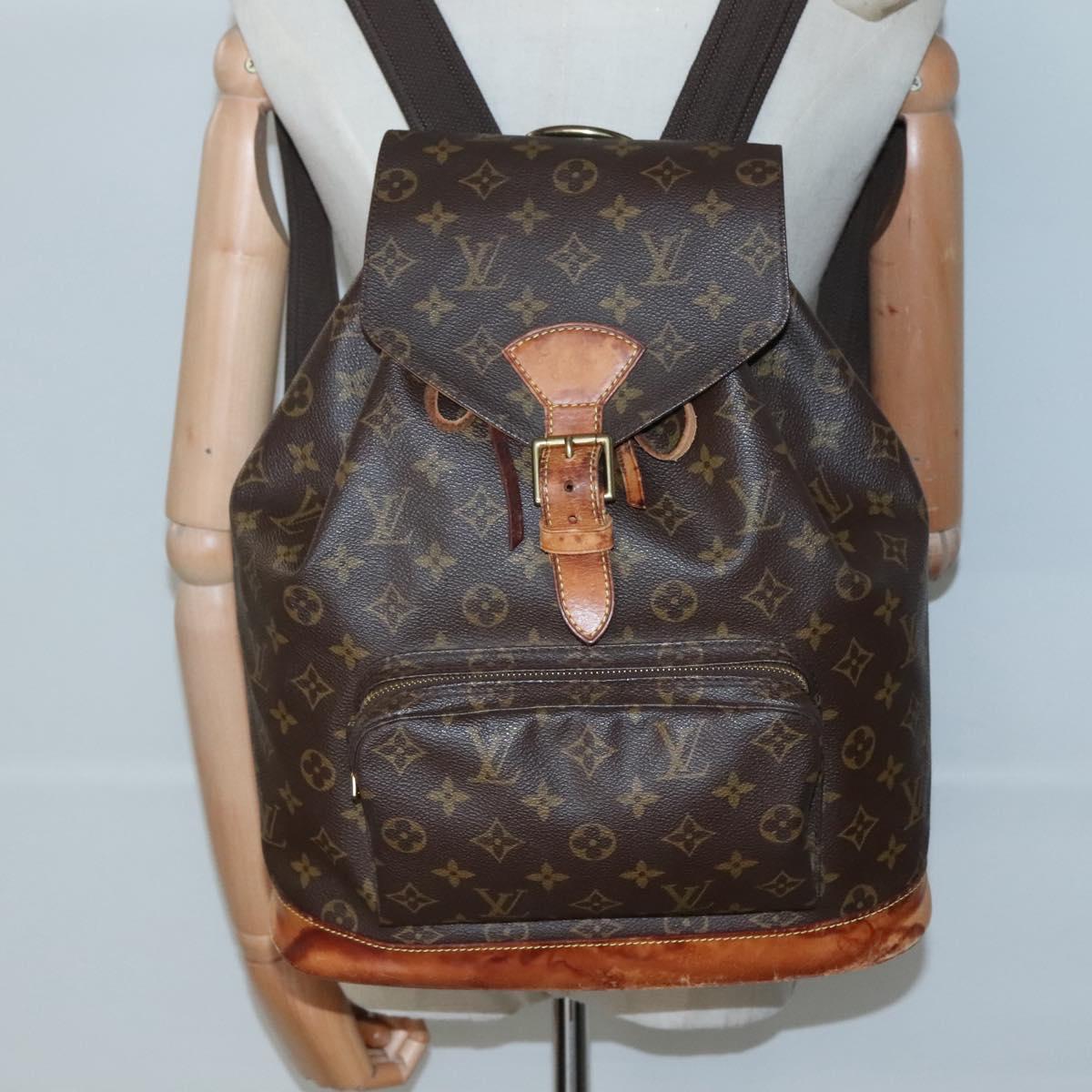 LOUIS VUITTON Monogram Montsouris GM Backpack M51135 LV Auth 135592