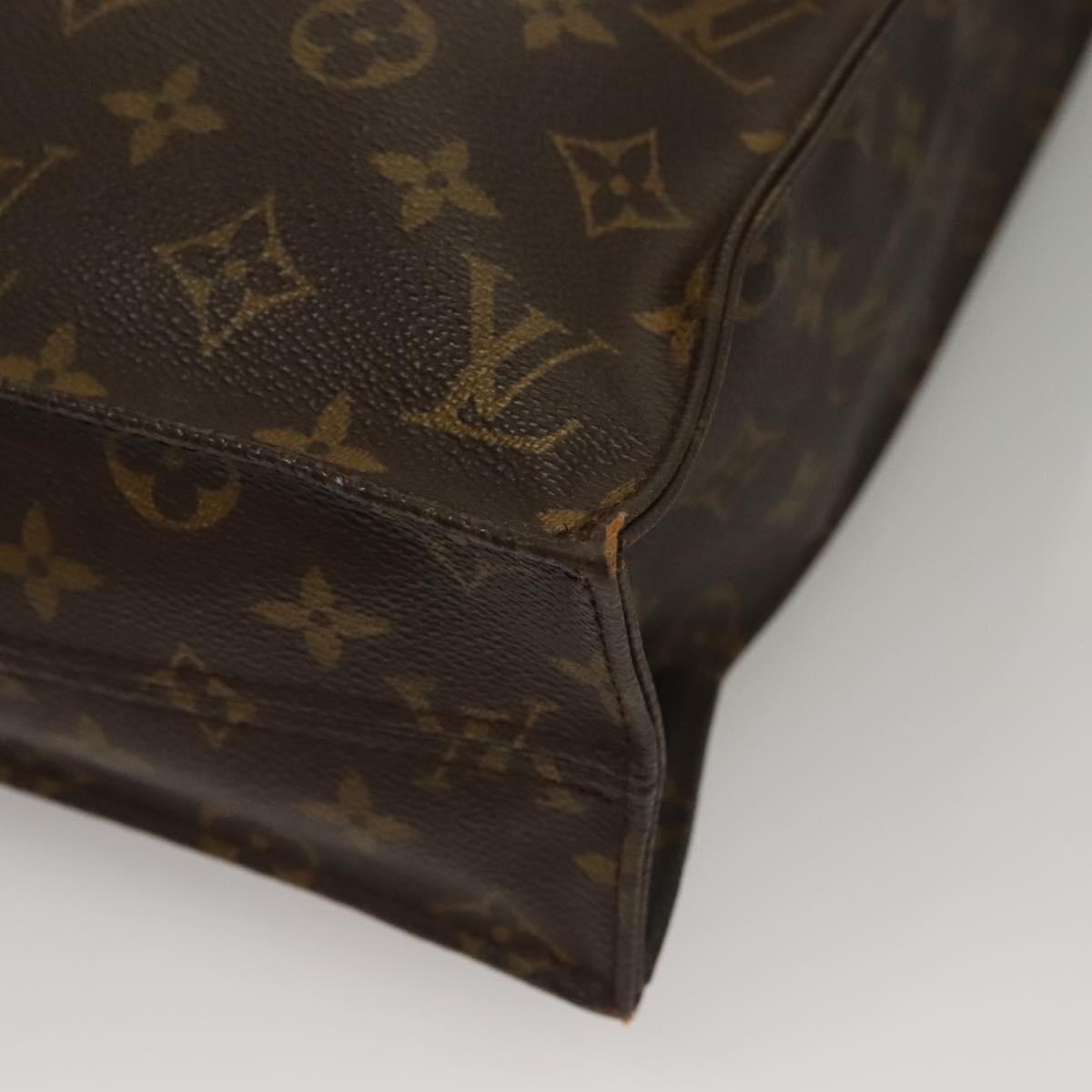 LOUIS VUITTON Monogram Sac Plat Hand Bag M51140 LV Auth 135595